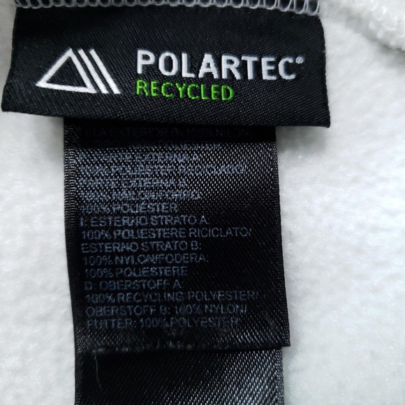 The North Face Denali Jacket Women Medium White Gray Fleece Full Zip Pockets - Picture 7 of 16